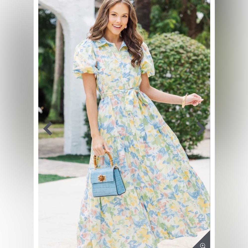 Shop the Mint Floral button down Maxi Dress Size Large